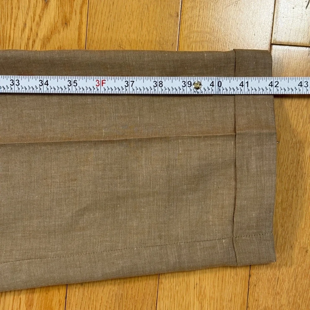 Ermenegildo Zegna Mens 40x30 Tan 100% Linen Pleated Cuffed Dress Pants Italy